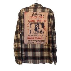 George Jones up- cycled Custom Plaid Button